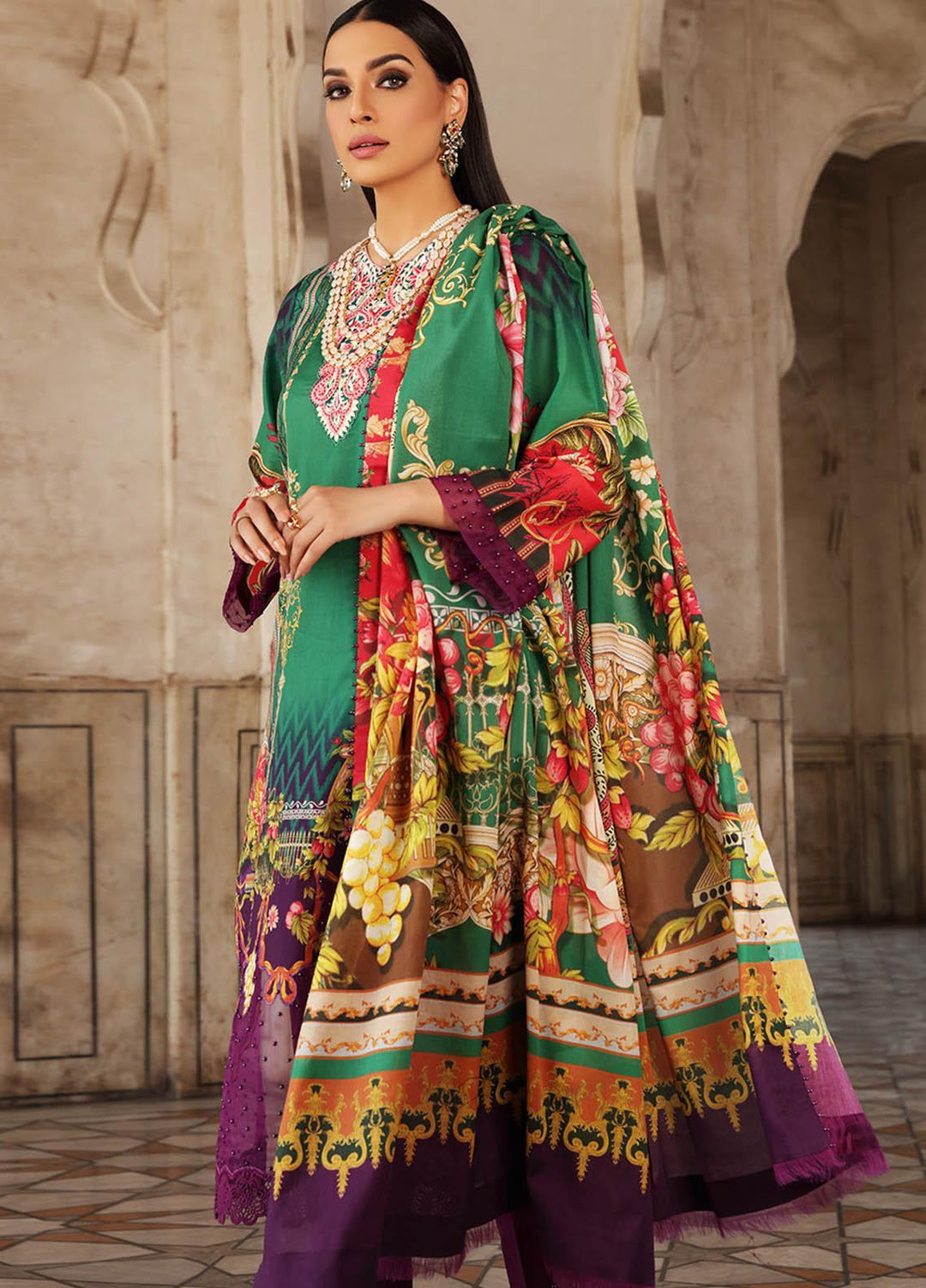 Inayat by Afsaneh Embroidered Lawn Suits Unstitched 3 Piece AFH21I IRAJ - Eid Collection