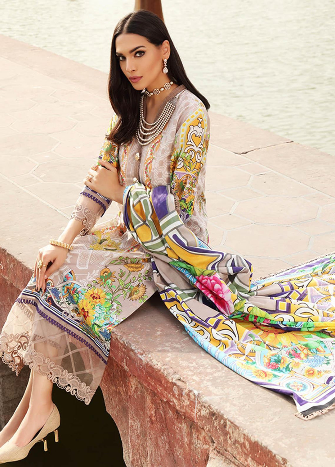 Inayat by Afsaneh Embroidered Lawn Suits Unstitched 3 Piece AFH21I JANA-B - Eid Collection