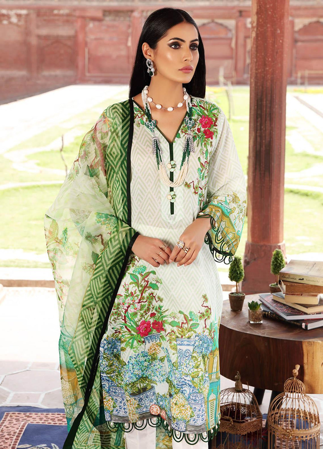 Inayat by Afsaneh Embroidered Lawn Suits Unstitched 2 Piece AFH21I SUHANA-B - Eid Collection