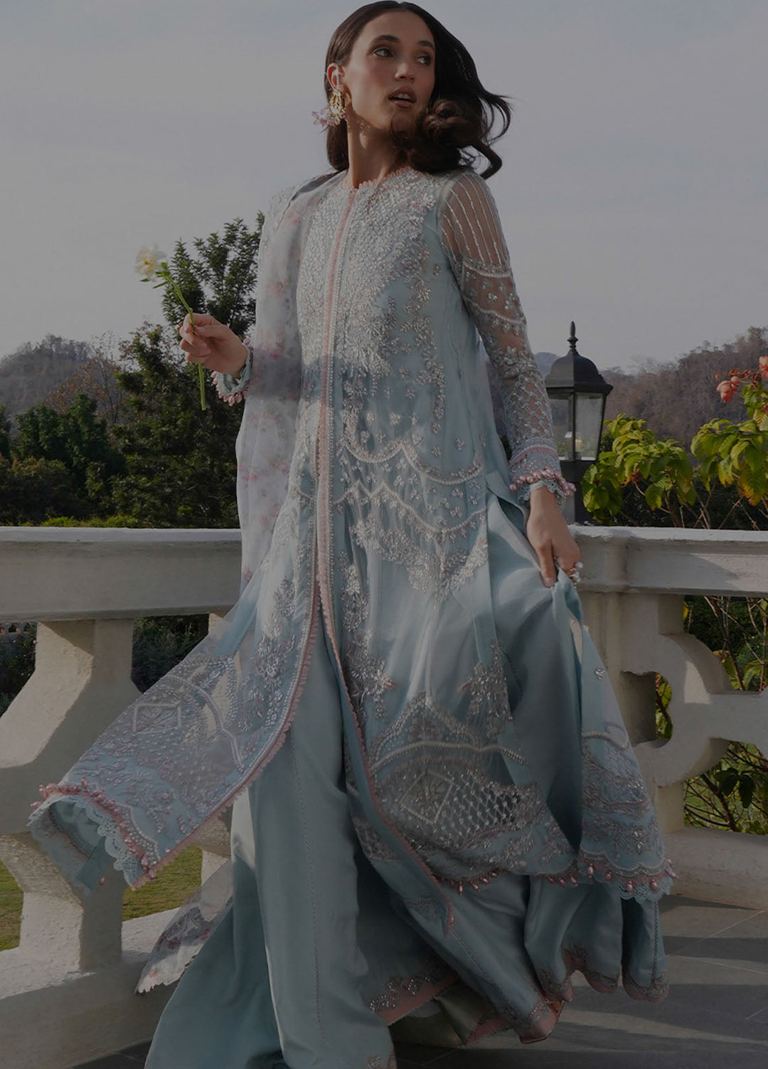 Inayat Embroidered Net Suits Unstitched 3 Piece INT25UF INFF-06 Kylon - Formals Collection