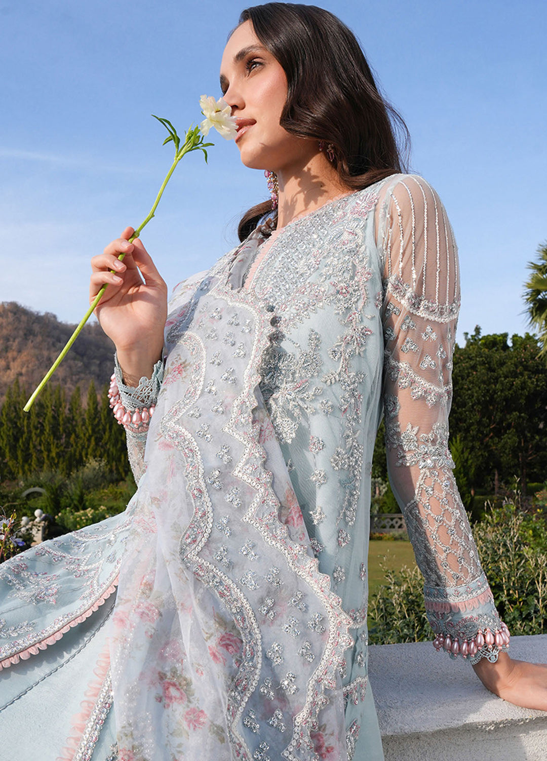 Inayat Embroidered Net Suits Unstitched 3 Piece INT25UF INFF-06 Kylon - Formals Collection