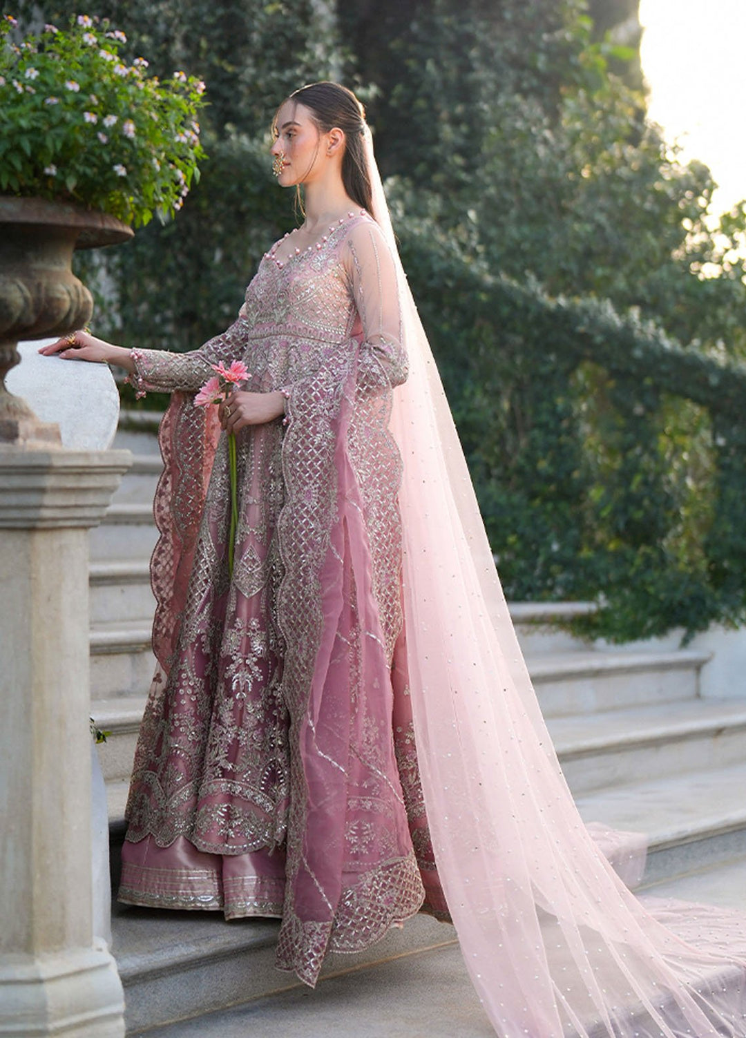 Inayat Embroidered Net Suits Unstitched 3 Piece INT25UF INFF-07 Elva - Formals Collection