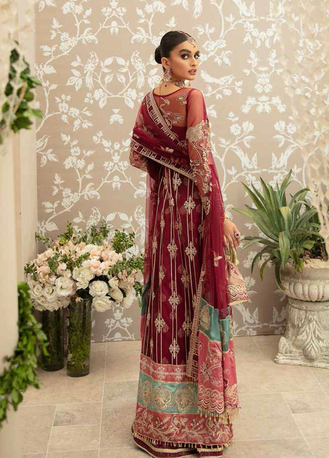 Inayat Embroidered Net Suits Unstitched 4 Piece IN21LW ILW-02 AZALEA - Luxury Formals Collection