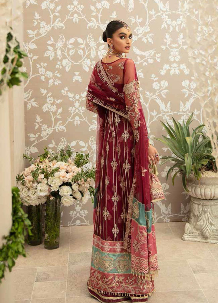 Inayat Embroidered Net Suits Unstitched 4 Piece IN21LW ILW-02 AZALEA - Luxury Formals Collection