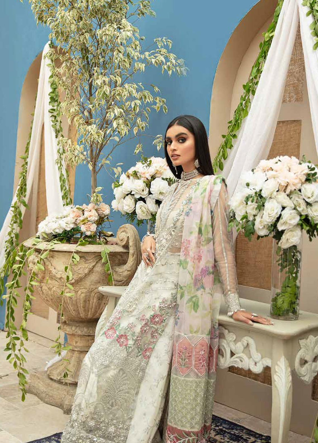 Inayat Embroidered Net Suits Unstitched 4 Piece IN21LW ILW-04 JASMINE - Luxury Formals Collection