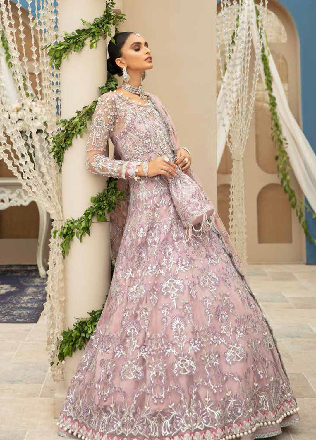 Inayat Embroidered Net Suits Unstitched 4 Piece IN21LW ILW-06 DAHLIA - Luxury Formals Collection
