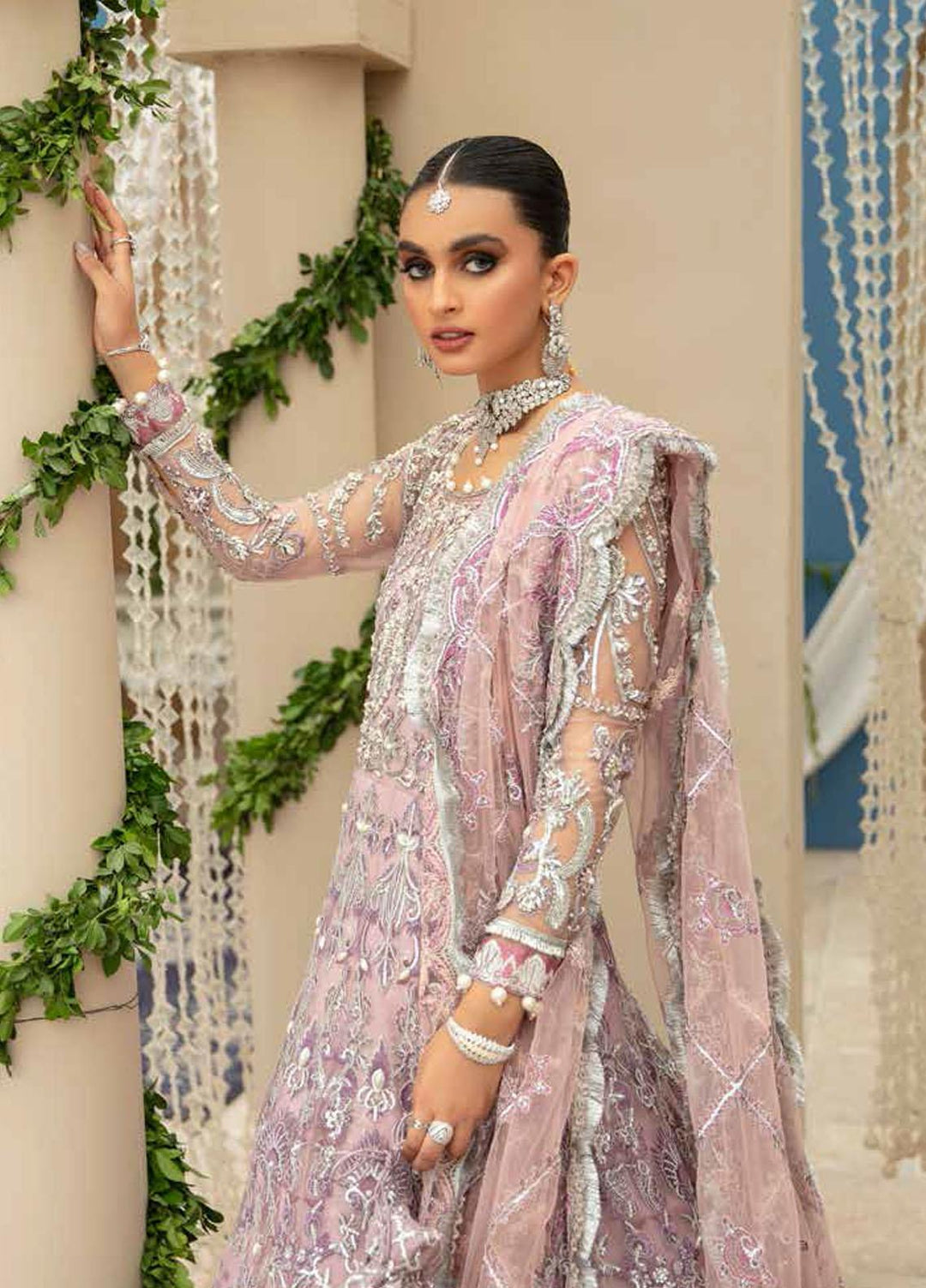 Inayat Embroidered Net Suits Unstitched 4 Piece IN21LW ILW-06 DAHLIA - Luxury Formals Collection
