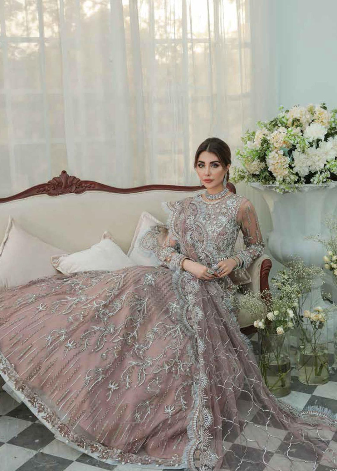 Inayat Embroidered Organza Suits Unstitched 3 Piece IN22LW 06 Elie - Luxury Wedding Collection