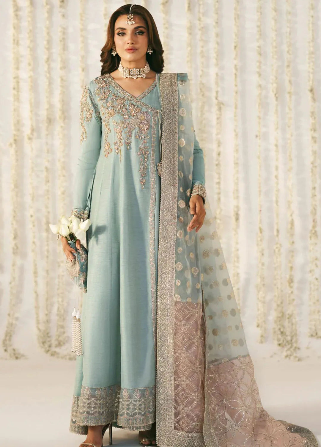 Inayat Pret Embroidered Raw Silk 3 Piece Suit Azara
