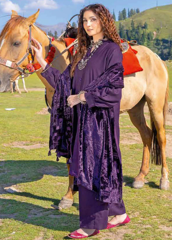 Insia By Riaz Arts Embroidered Wool Suit Unstitched 3 Piece RA24I D-02 - Winter Collection