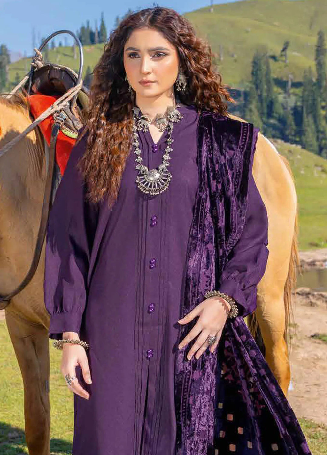 Insia By Riaz Arts Embroidered Wool Suit Unstitched 3 Piece RA24I D-02 - Winter Collection