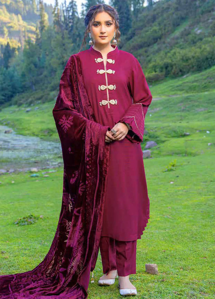 Insia By Riaz Arts Embroidered Wool Suit Unstitched 3 Piece RA24I D-06 - Winter Collection