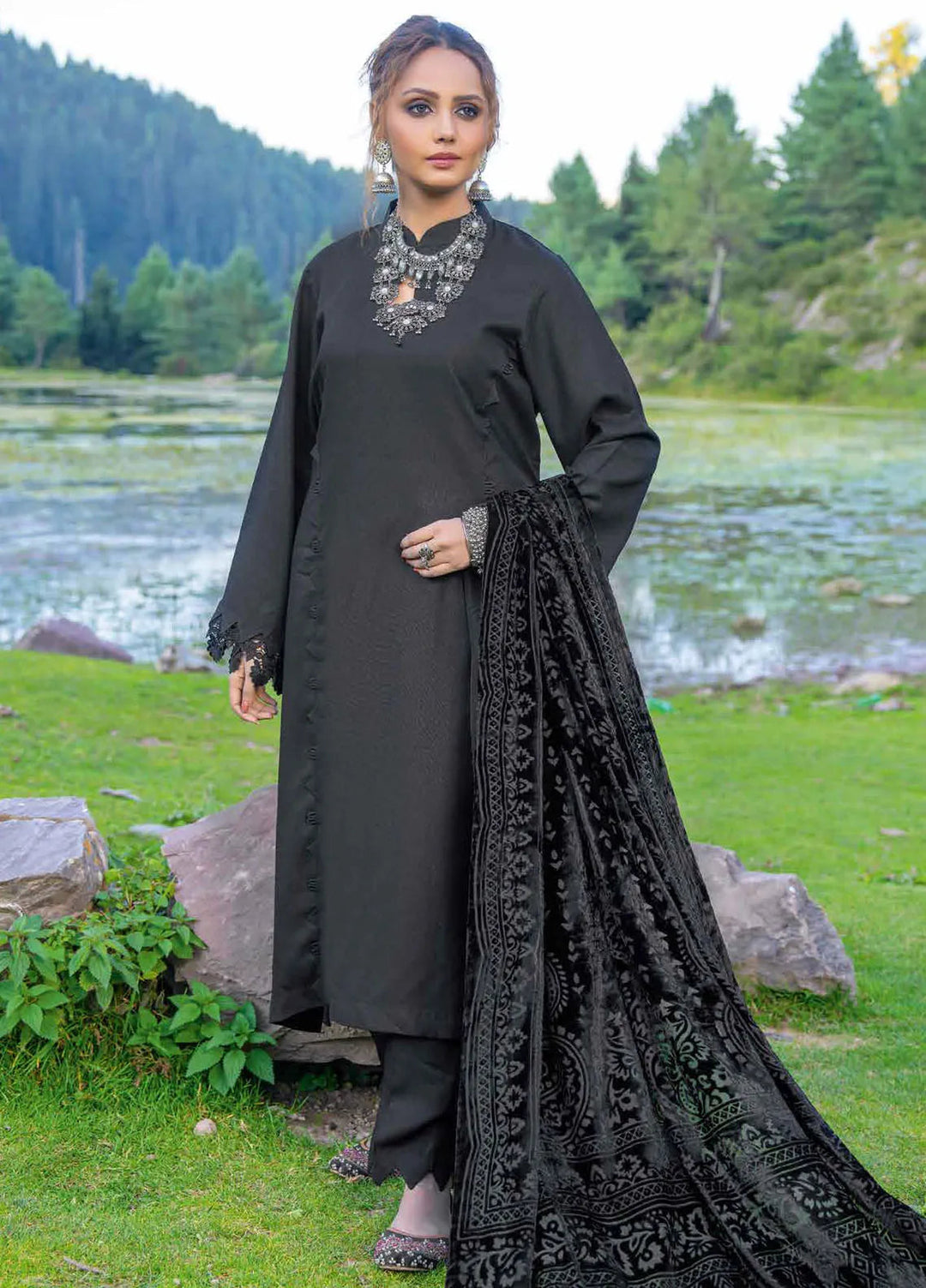 Insia By Riaz Arts Embroidered Wool Suit Unstitched 3 Piece RA24I D-07 - Winter Collection
