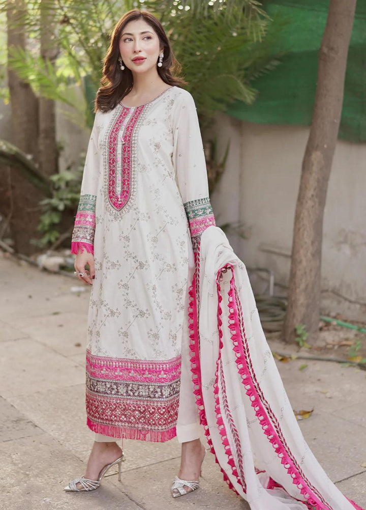 Insiya Clothing Embroidered Lawn Suits Unstitched 3 Piece INS23LE Design 102 - Eid Collection