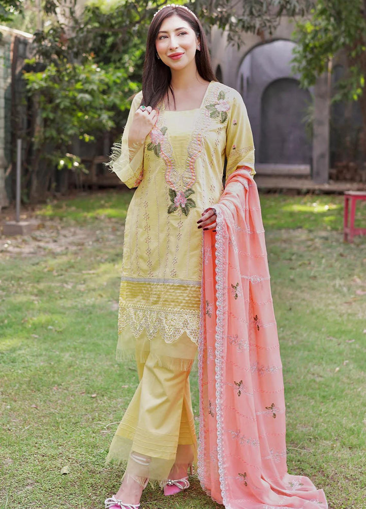 Insiya Clothing Embroidered Lawn Suits Unstitched 3 Piece INS23LE Design 103 - Eid Collection
