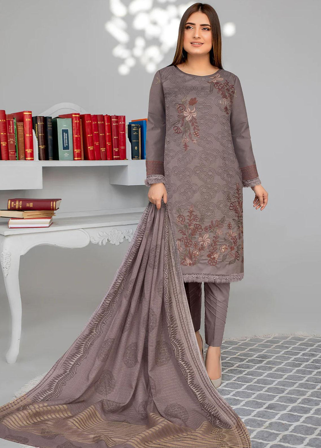 Insiya Clothing Embroidered Lawn Suits Unstitched 3 Piece INS23ME 01 - Eid Collection