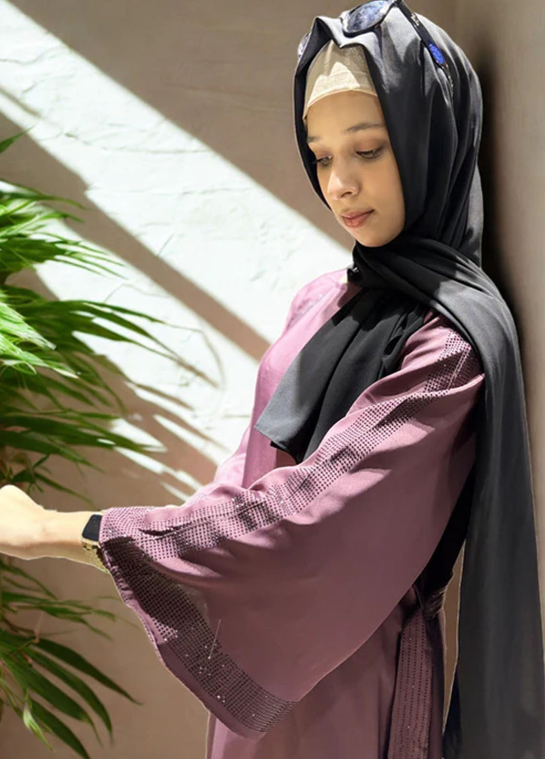 Insiya Pret Solid Nidha Abaya HPO2748