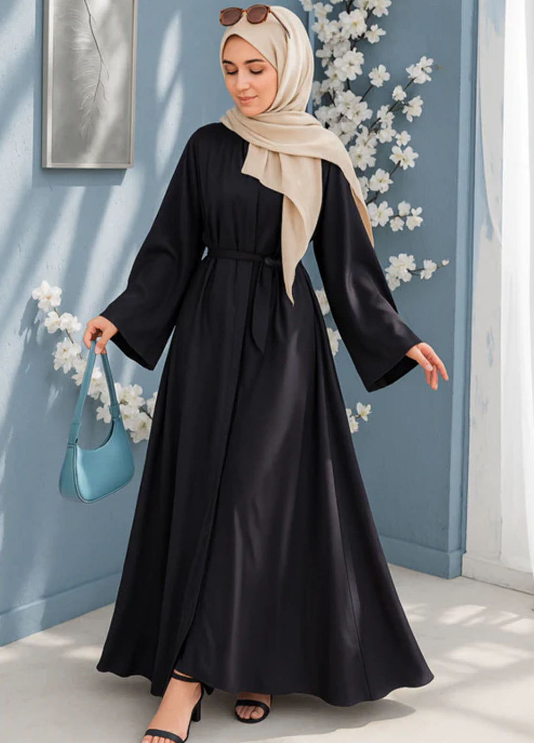 Insiya Pret Solid Nidha Blend Abaya QAW6306
