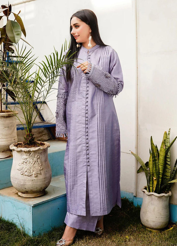 Insiya Clothing Pret  Raw Silk 2 Piece Dress INS23SP LILAC