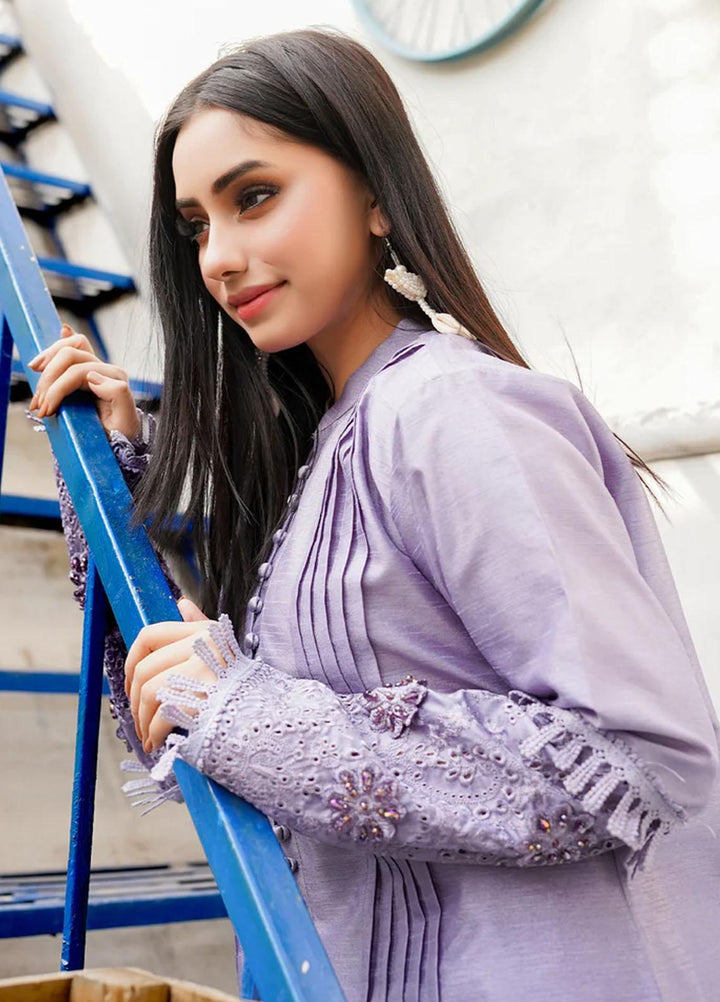 Insiya Clothing Pret  Raw Silk 2 Piece Dress INS23SP LILAC