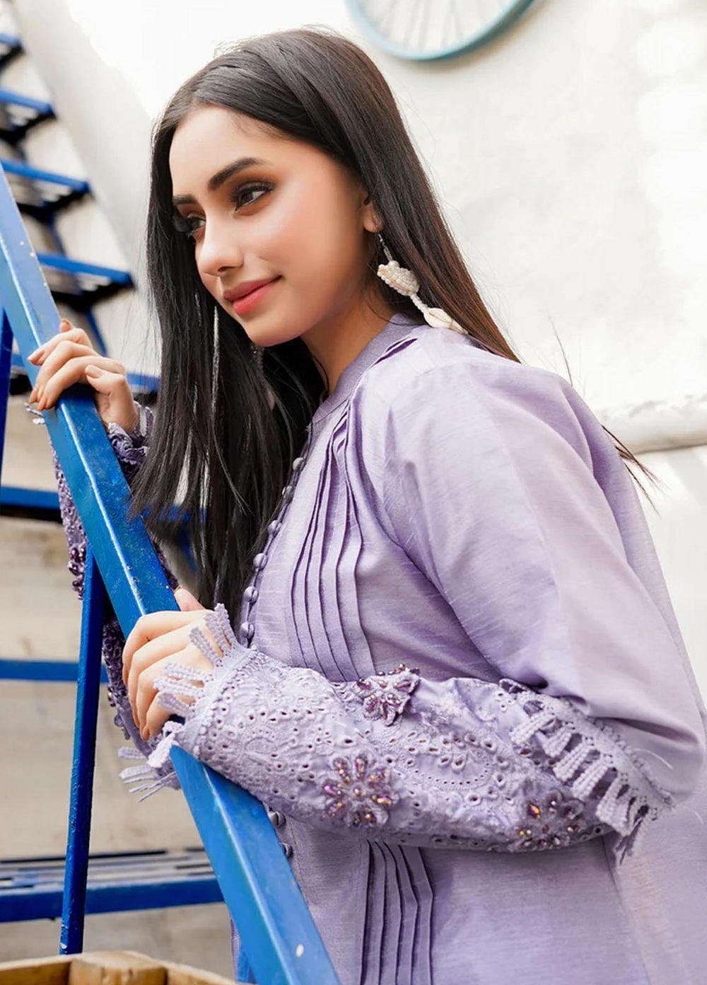 Insiya Clothing Pret  Raw Silk 2 Piece Dress INS23SP LILAC