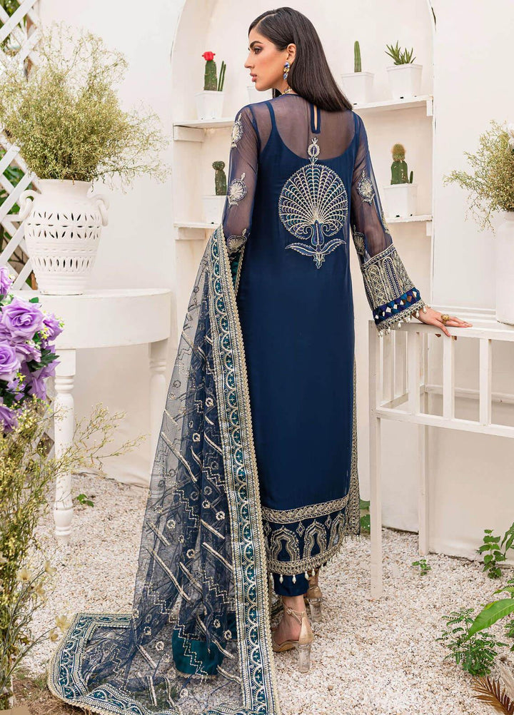 A'La Mode By Gisele Embroidered Chiffon Suits Unstitched 3 Piece GL22A Iris - Luxury Collection