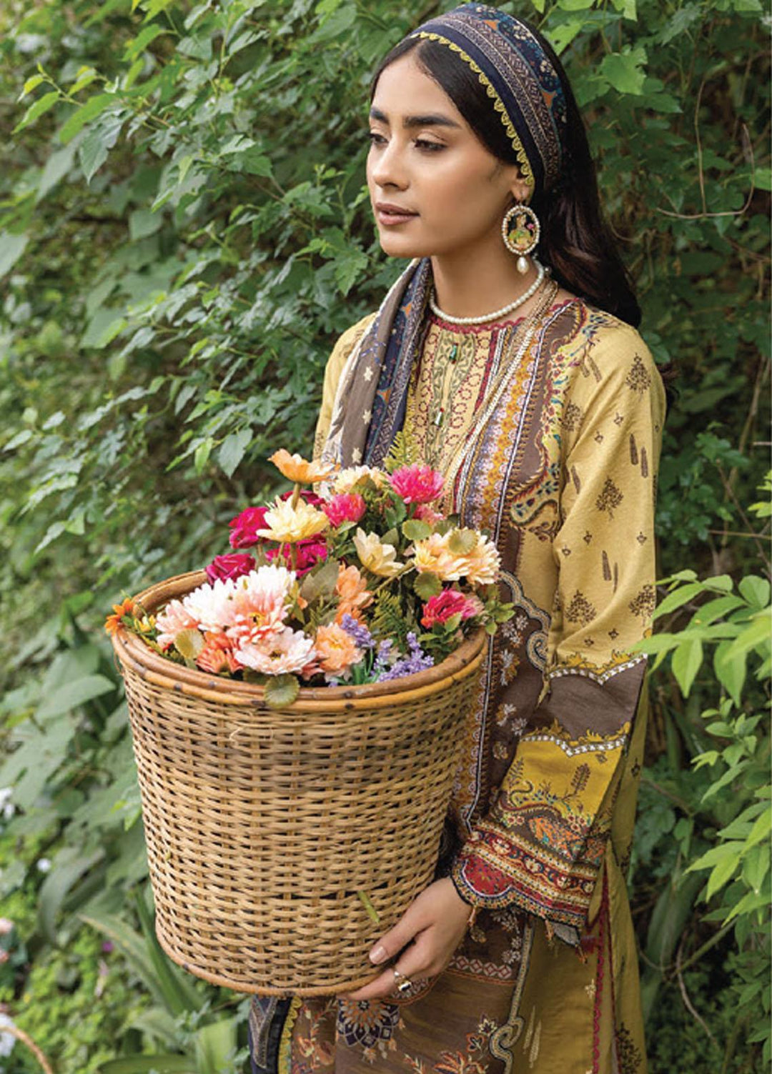 Iris By Humdum Embroidered Lawn Suits Unstitched 3 Piece HD23I D-03 - Summer Collection