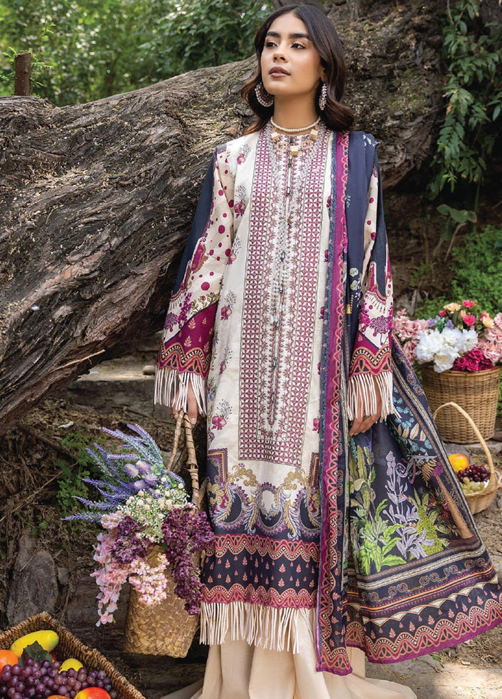 Iris By Humdum Embroidered Lawn Suits Unstitched 3 Piece HD23I D-04 - Summer Collection