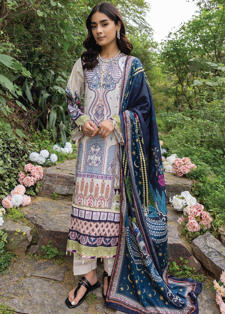 Iris By Humdum Embroidered Lawn Suits Unstitched 3 Piece HD23I D-06 - Summer Collection