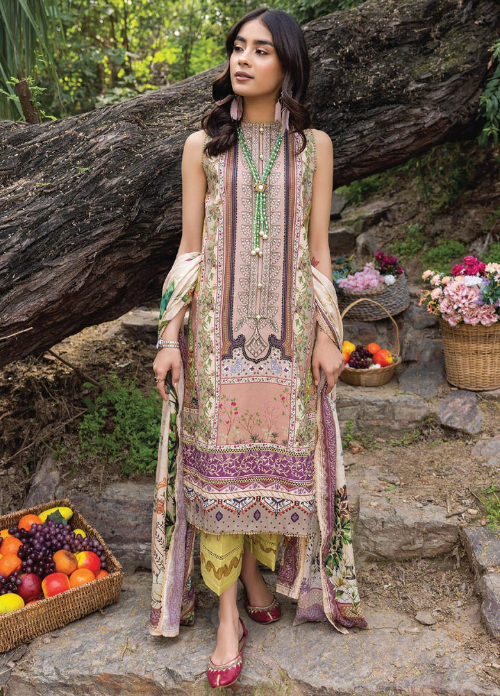 Iris By Humdum Embroidered Lawn Suits Unstitched 3 Piece HD23I D-07 - Summer Collection