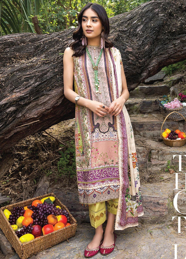Iris By Humdum Embroidered Lawn Suits Unstitched 3 Piece HD23I D-07 - Summer Collection