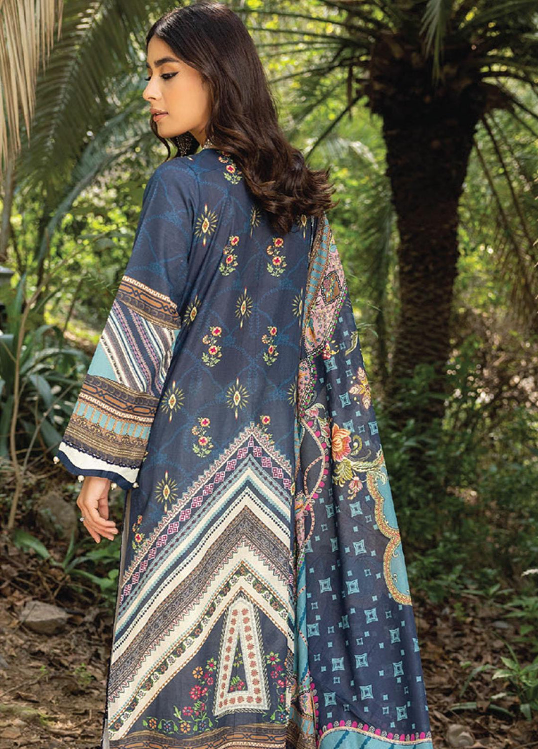 Iris By Humdum Embroidered Lawn Suits Unstitched 3 Piece HD23I D-08 - Summer Collection