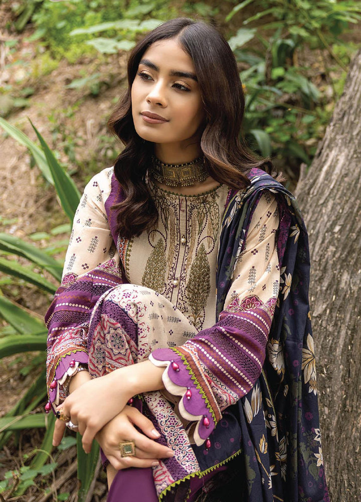 Iris By Humdum Embroidered Lawn Suits Unstitched 3 Piece HD23I D-09 - Summer Collection