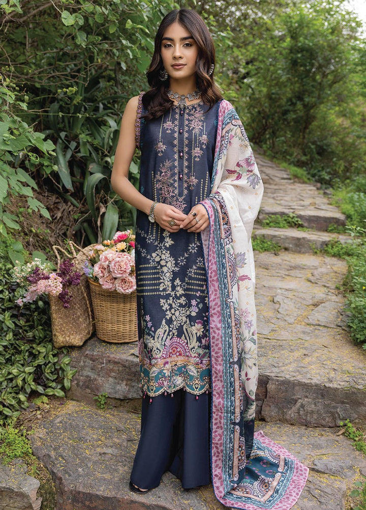 Iris By Humdum Embroidered Lawn Suits Unstitched 3 Piece HD23I D-10 - Summer Collection