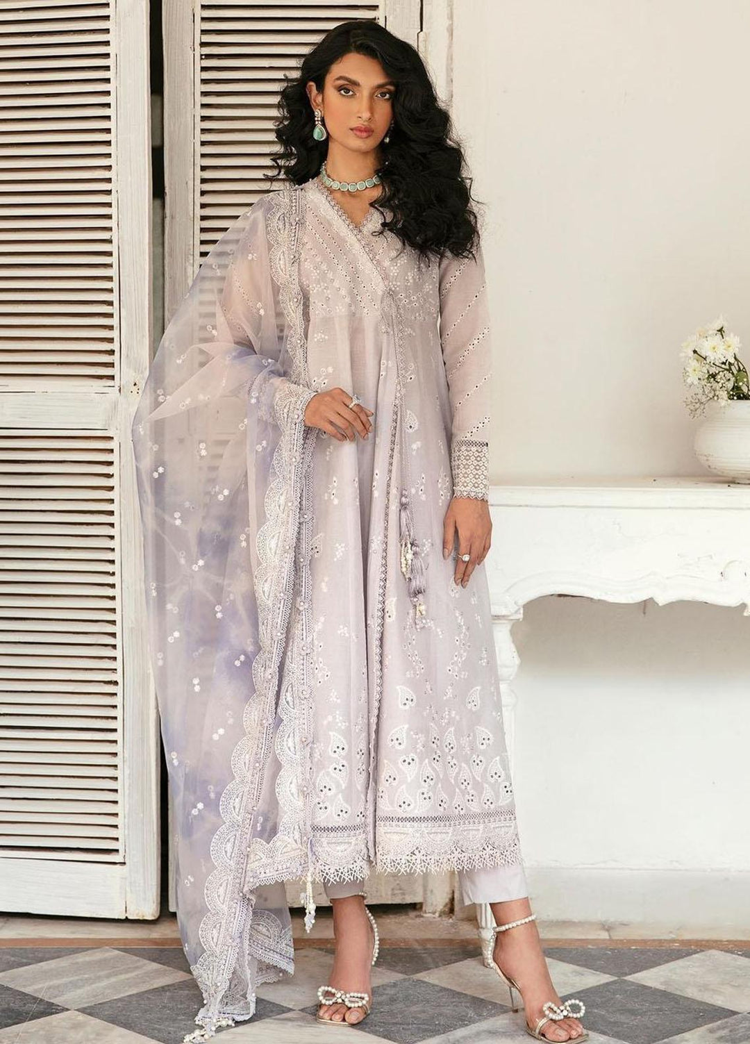 Iris By Jazmin Embroidered Lawn Suits Unstitched 3 Piece JZ23IL D-01 Linnea - Eid Collection
