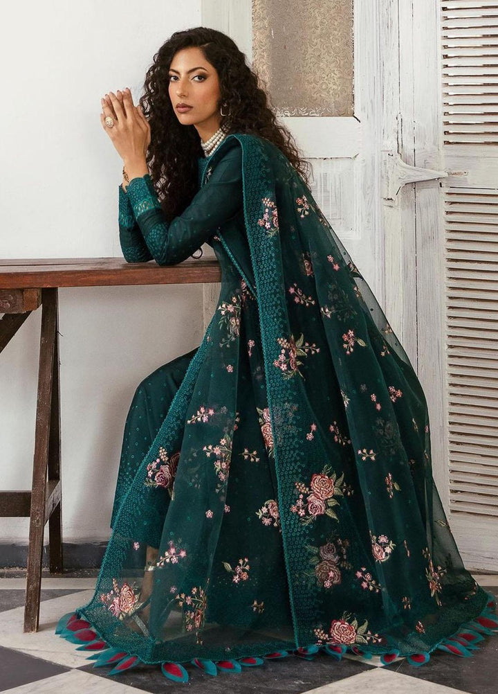 Iris By Jazmin Embroidered Lawn Suits Unstitched 3 Piece JZ23IL D-03 Green Gemstone - Eid Collection