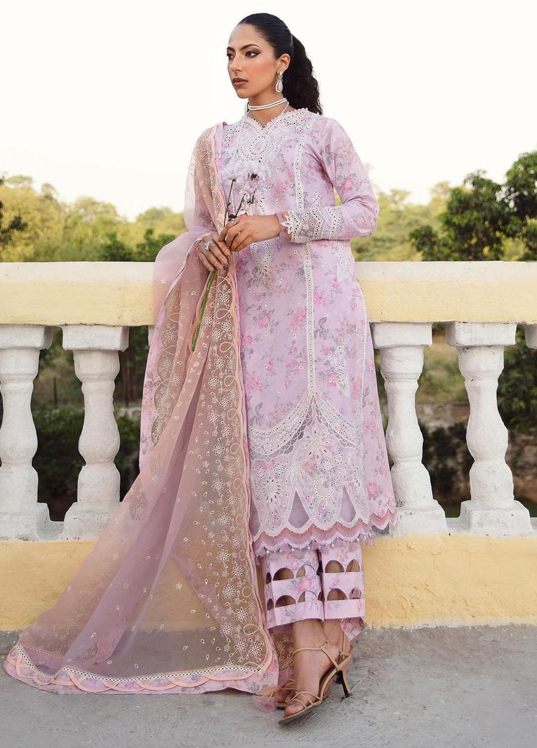 Iris By Jazmin Embroidered Lawn Suits Unstitched 3 Piece JZ23IL D-04 Roisin - Eid Collection