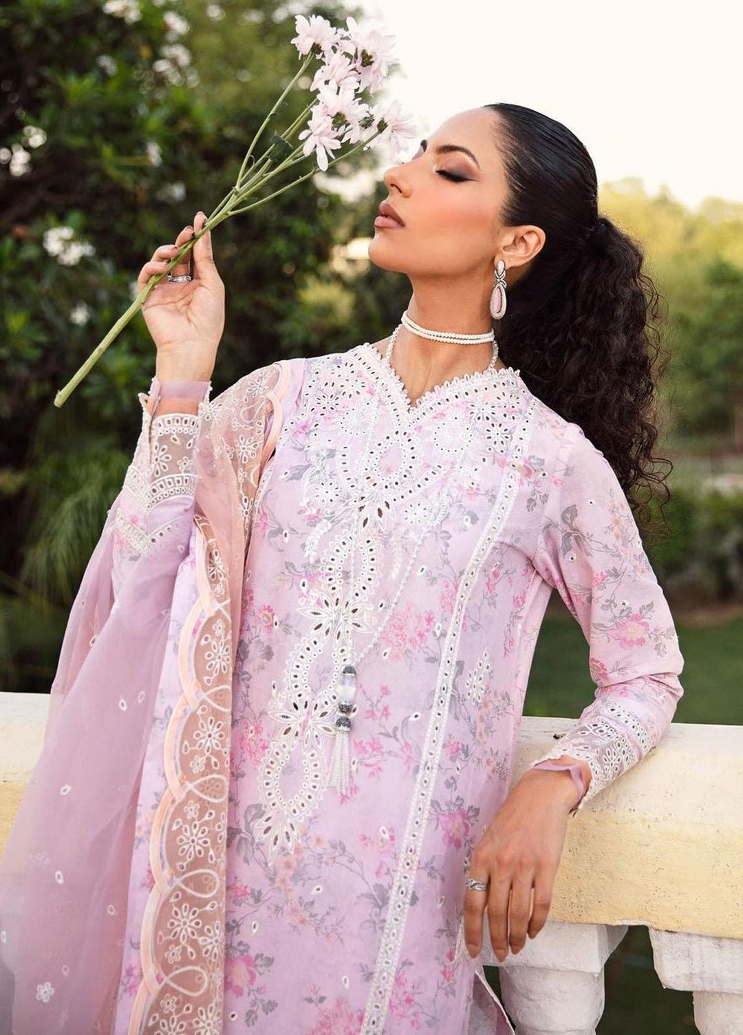 Iris By Jazmin Embroidered Lawn Suits Unstitched 3 Piece JZ23IL D-04 Roisin - Eid Collection