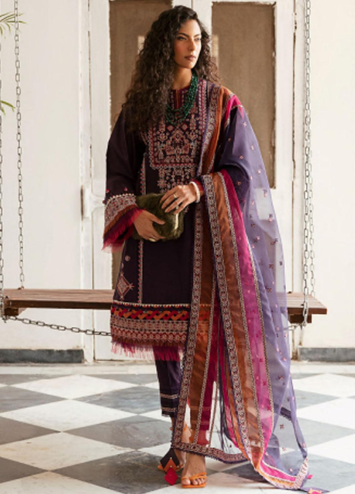 Iris By Jazmin Embroidered Lawn Suits Unstitched 3 Piece JZ23IL D-07 Alpenrose - Eid Collection