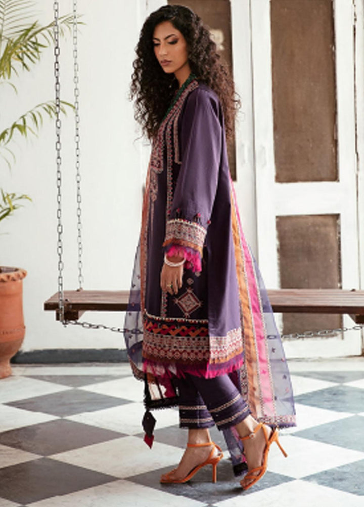 Iris By Jazmin Embroidered Lawn Suits Unstitched 3 Piece JZ23IL D-07 Alpenrose - Eid Collection