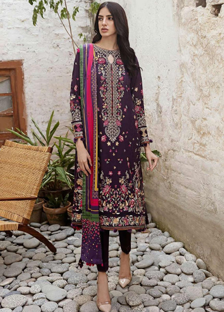 Iris By Jazmin Embroidered Slub Suits Unstitched 3 Piece JZ23IFW D-01 - Winter Collection