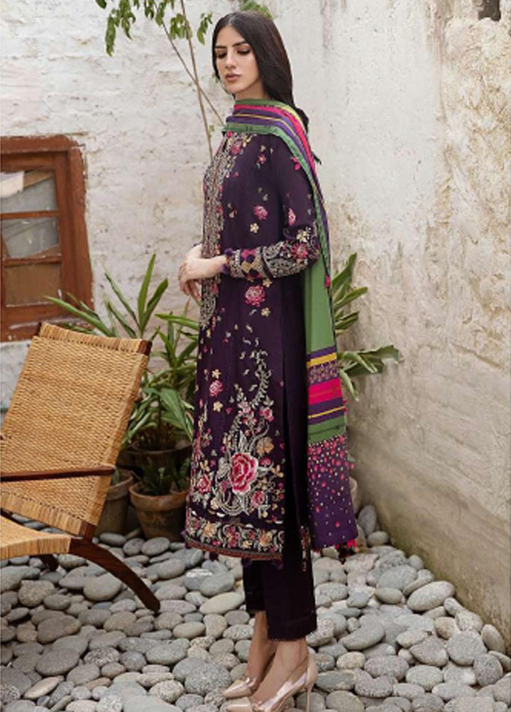 Iris By Jazmin Embroidered Slub Suits Unstitched 3 Piece JZ23IFW D-01 - Winter Collection