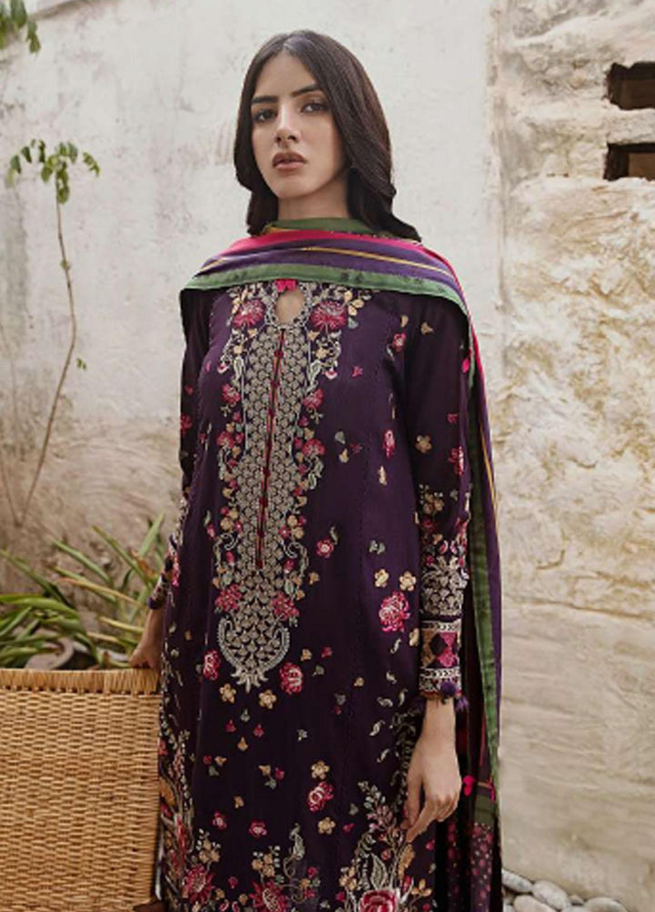 Iris By Jazmin Embroidered Slub Suits Unstitched 3 Piece JZ23IFW D-01 - Winter Collection