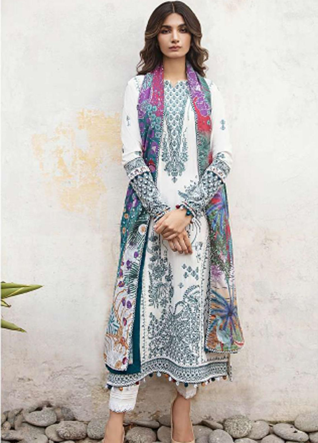 Iris By Jazmin Embroidered Slub Suits Unstitched 3 Piece JZ23IFW D-02 - Winter Collection