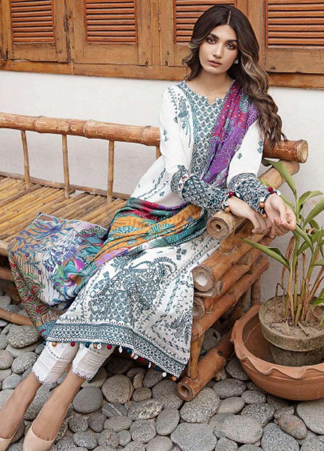 Iris By Jazmin Embroidered Slub Suits Unstitched 3 Piece JZ23IFW D-02 - Winter Collection