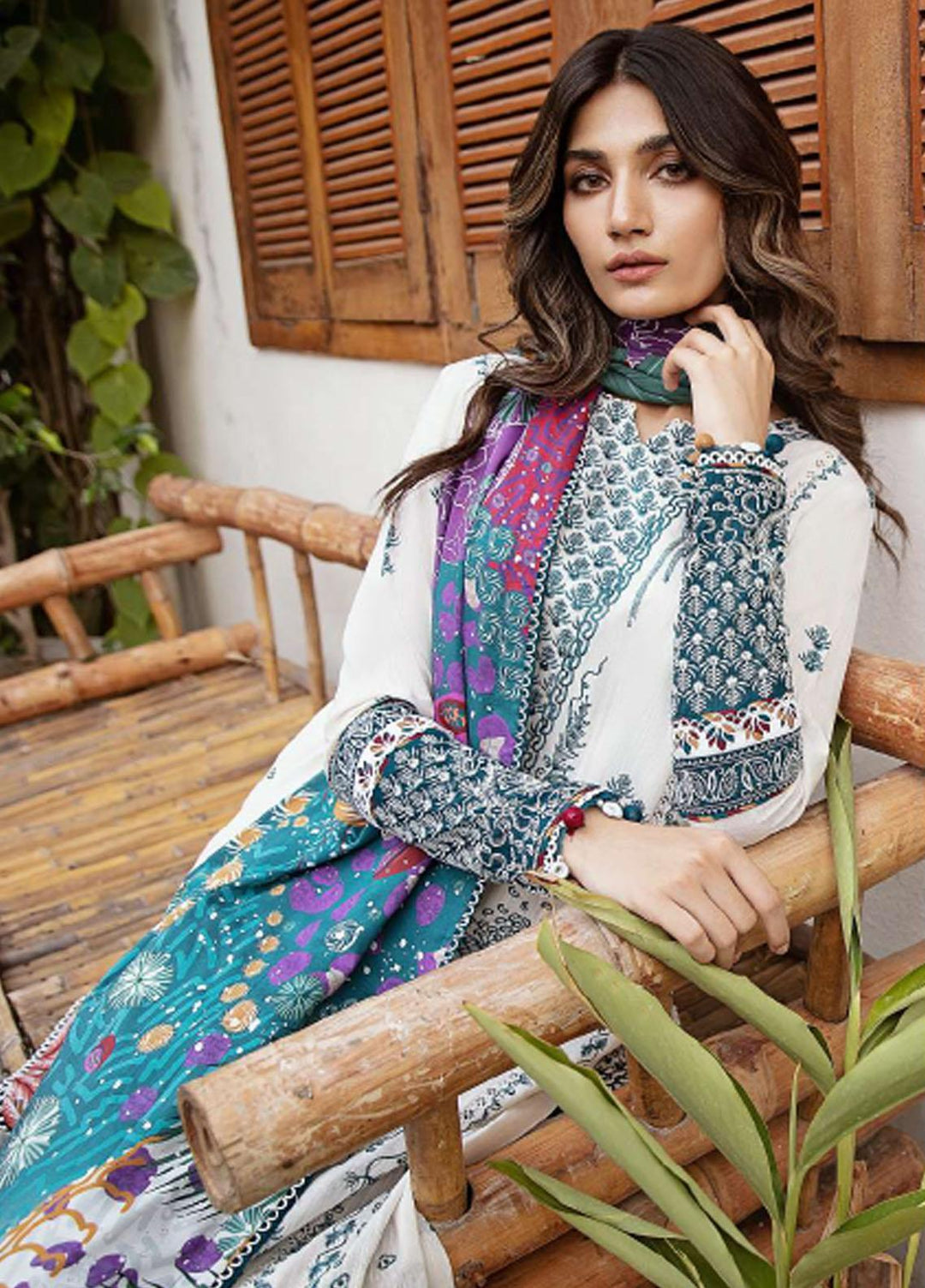 Iris By Jazmin Embroidered Slub Suits Unstitched 3 Piece JZ23IFW D-02 - Winter Collection