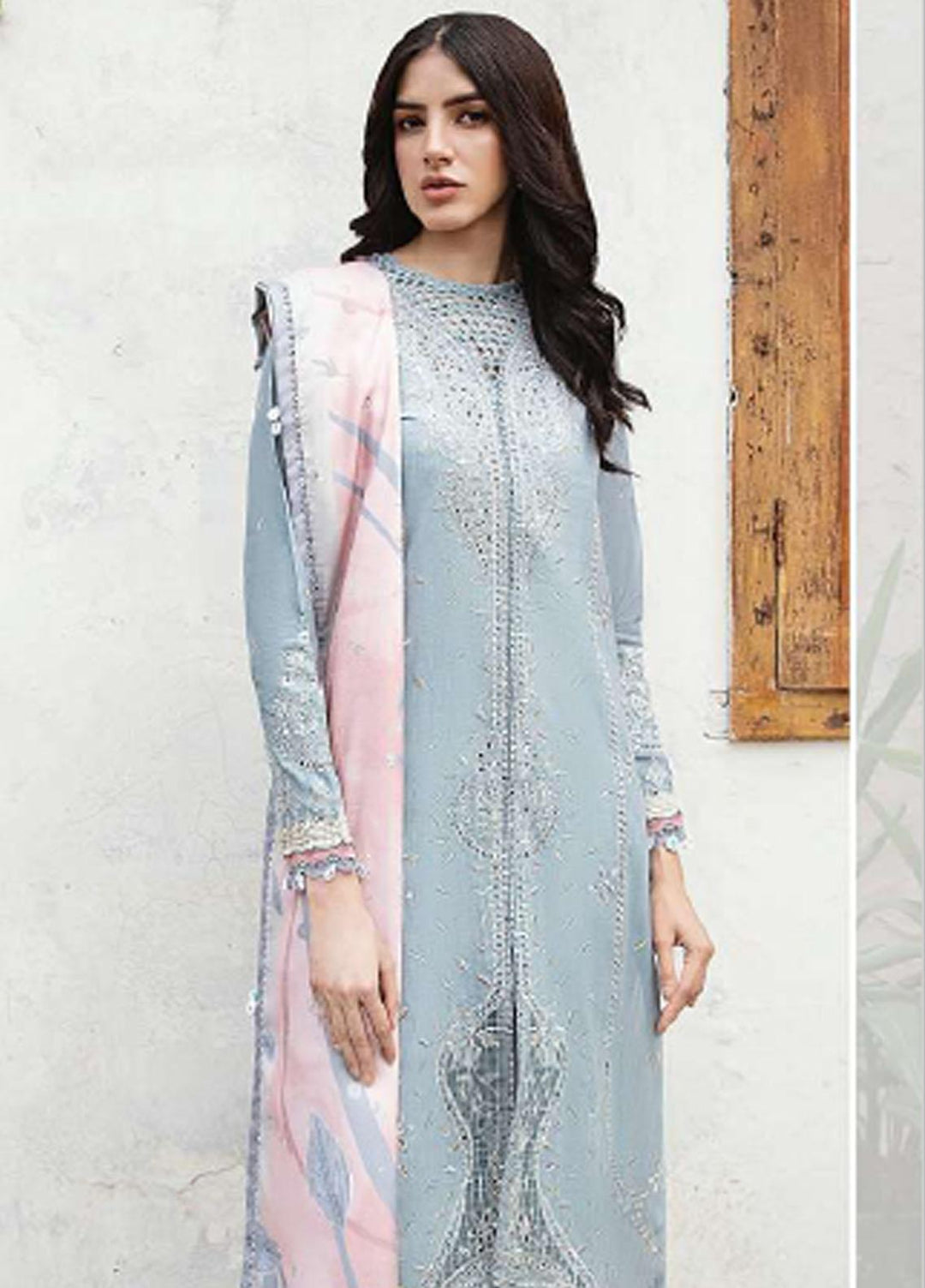 Iris By Jazmin Embroidered Slub Suits Unstitched 3 Piece JZ23IFW D-05 - Winter Collection