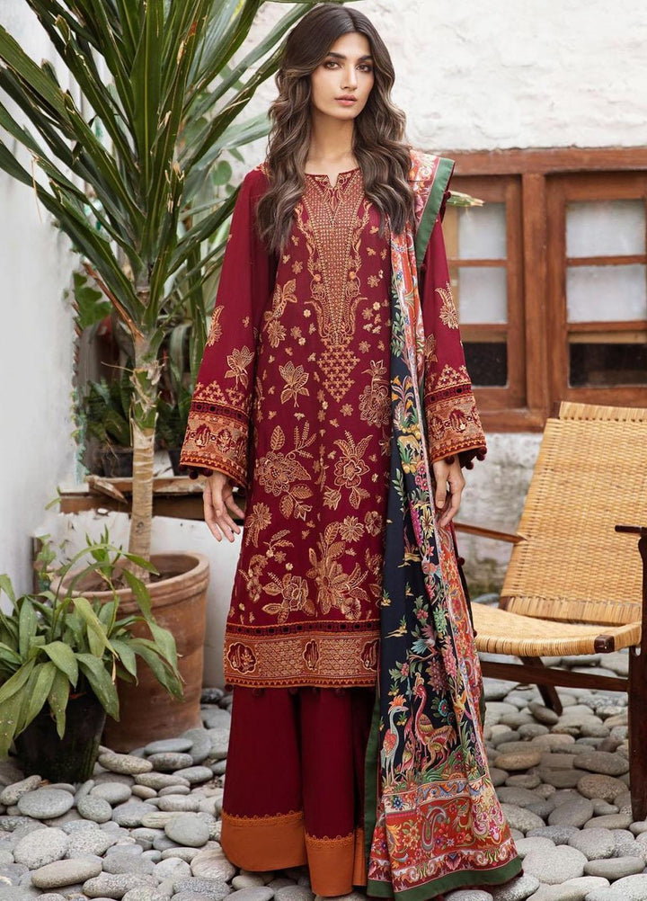 Iris By Jazmin Embroidered Slub Suits Unstitched 3 Piece JZ23IFW D-08 - Winter Collection