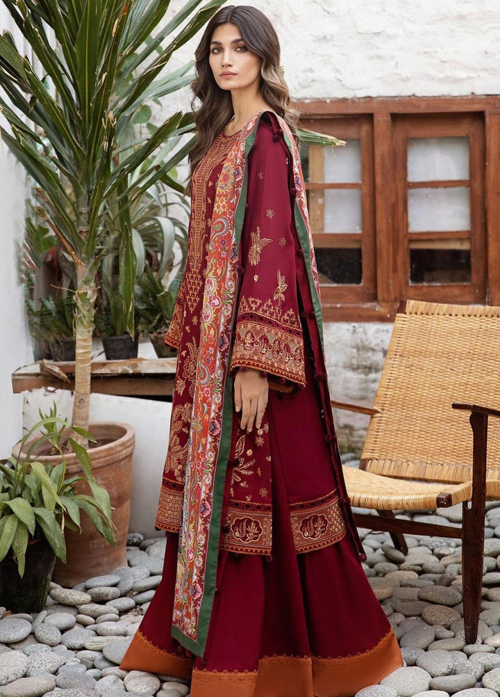 Iris By Jazmin Embroidered Slub Suits Unstitched 3 Piece JZ23IFW D-08 - Winter Collection