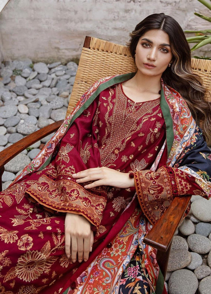 Iris By Jazmin Embroidered Slub Suits Unstitched 3 Piece JZ23IFW D-08 - Winter Collection